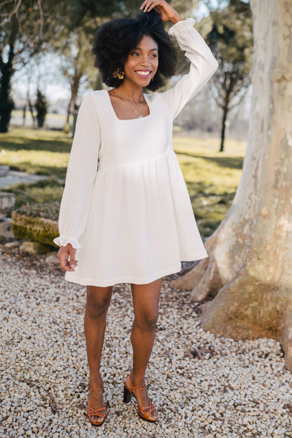 ROBE LARA BLANC COTON