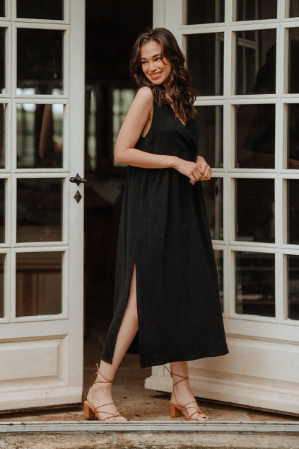 JILL DRESS BLACK COTTON