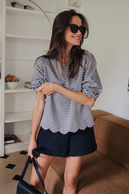 BALTHAZAR HOUNDSTOOTH BLOUSE