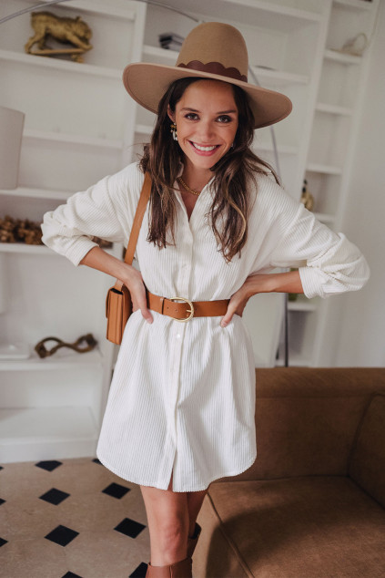 LISON CREAM VELVET DRESS