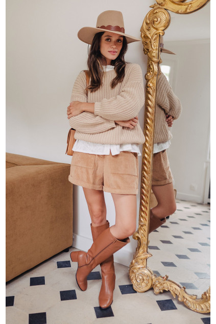 SHORT JONAS VELVET BROWN