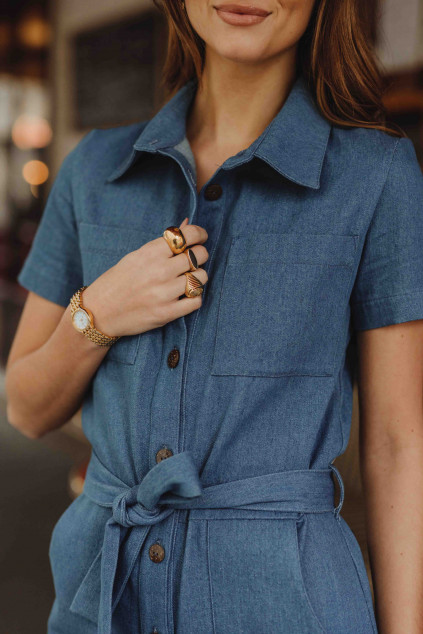 ZOLA DARK DENIM JUMPSUIT
