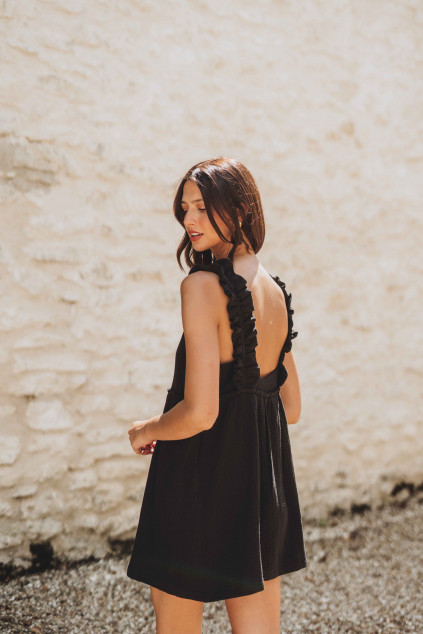 LIAM DRESS BLACK COTTON