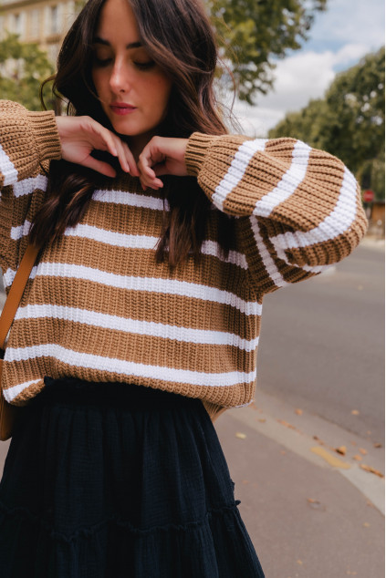 CISTE CAMEL ECRU PULLOVER
