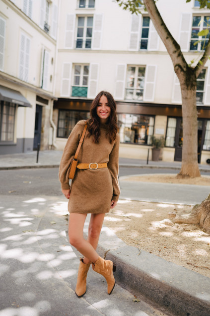 ELINA CAMEL DRESS