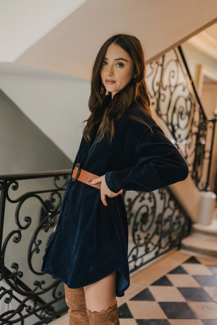 MARINE VELVET DRESS