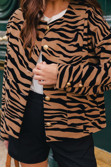 CHARONNE ZEBRA VELVET JACKET