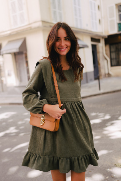 SALEM KHAKI COTTON DRESS