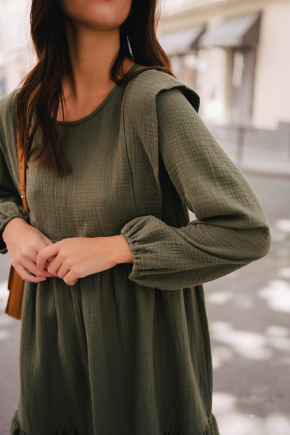 SALEM KHAKI COTTON DRESS