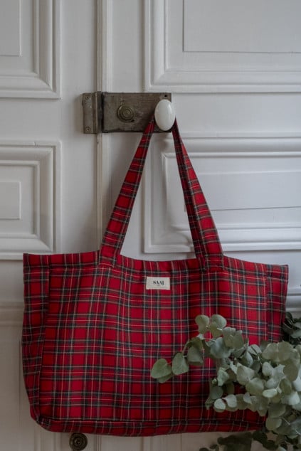 TOTE BAG ARISTIDE TARTAN ROUGE