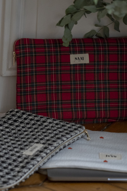 POCHETTE MIRA TARTAN ROUGE