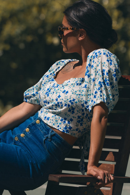 JULIANNA PORCELAIN BLOUSE