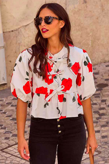 BLOUSE ADALINE ROSE ROUGE