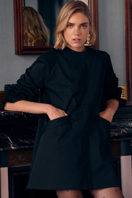 ROBE AÉNOR GABARDINE MARINE