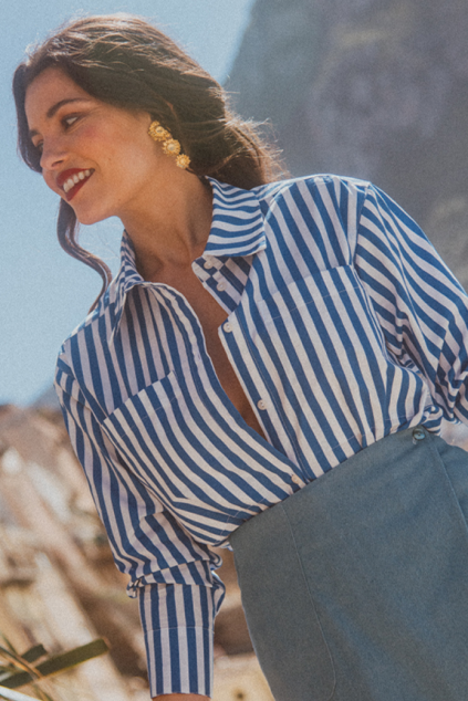 MARC STRIPES BLUE SHIRT