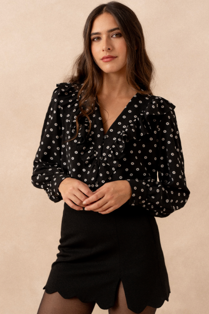 BLOUSE BAYA MARGUERITE NOIR