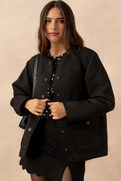 VAKOO BLACK JACQUARD JACKET