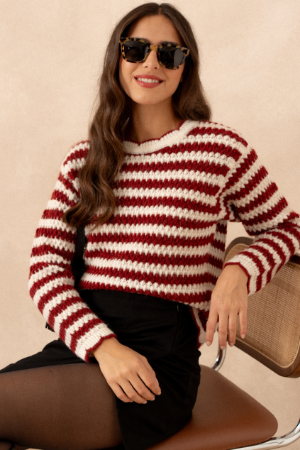 RED STRIPE PULLOVER