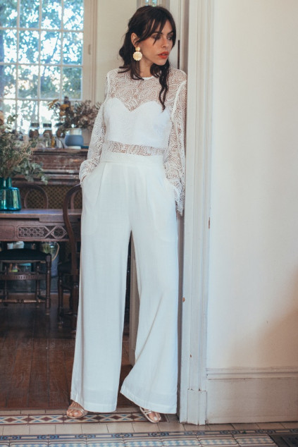BLOUSE BÉRAT DENTELLE CALEOPE