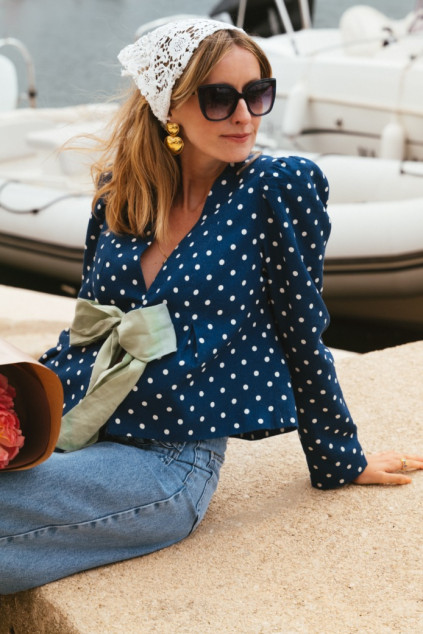 BAPTISTE POLKA DOT BLOUSE...