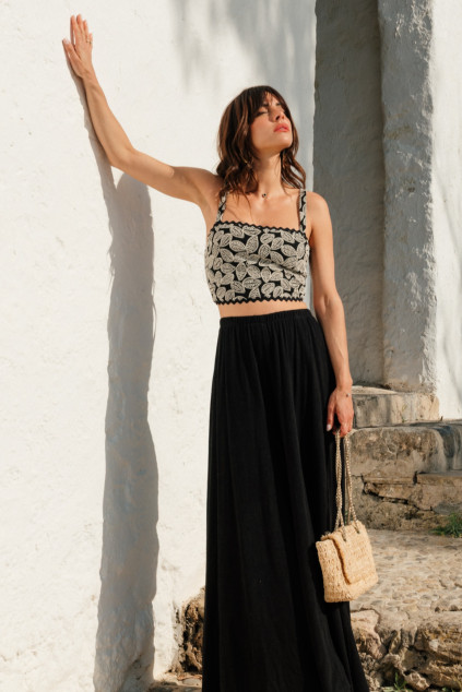 TOP BONO BRODERIE FEUILLE