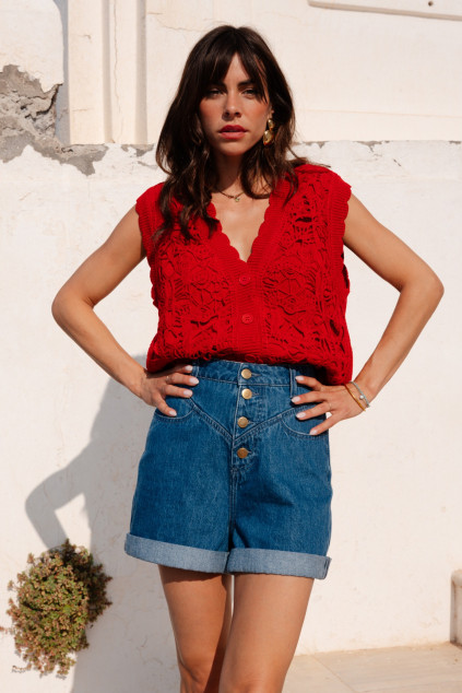 GILET PAULA ROUGE